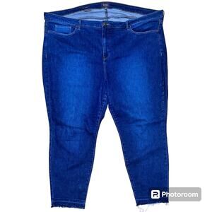 NYDJ Size 26W Ami Skinny Fit Jeans Dark Wash Lift Tuck Technology Raw Hem Ankles